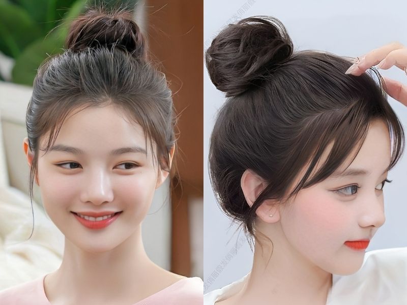TOP 15+ cách búi tóc đẹp thanh lịch, dễ làm cho nàng hiện đại Một trong những cách búi tóc đơn giản nhưng vẫn thanh lịch và cá tính (Nguồn: Vivi Chen, Jenny - Pinterest)
