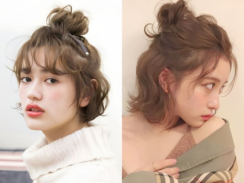 TOP 15+ cách búi tóc đẹp thanh lịch, dễ làm cho nàng hiện đại Tóc ngắn vẫn có thể búi những kiểu tóc sành điệu và thời thượng (Nguồn: Beauty D, voh.com.vn)